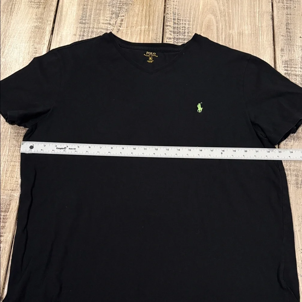 Polo by Ralph Lauren Men's Black Tee with Green Logo - Picture 6 of 9